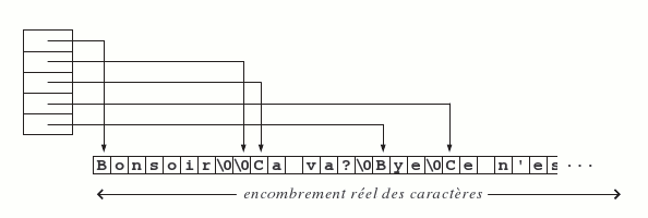Fig. 14 - Tableau de chaines de caractères